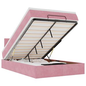 vidaXL Ottoman-Bett mit Matratze Rosa 120x190 cm Samt