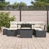 vidaXL Garten-Sofa-Set 7 pcs Schwarz Poly-Rattan