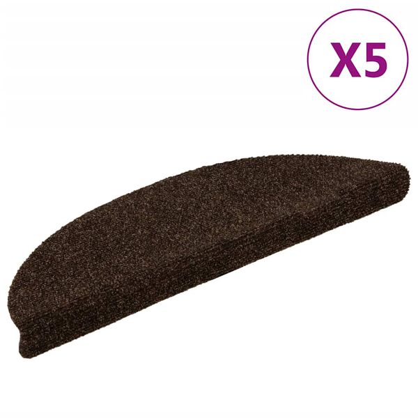 vidaXL Stufenmatten Selbstklebend 5 Stk. 56x17x3 cm Braun Halbrund