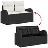 vidaXL Garten-Sofa-Set mit Kissen 9 pcs Schwarz Poly Rattan