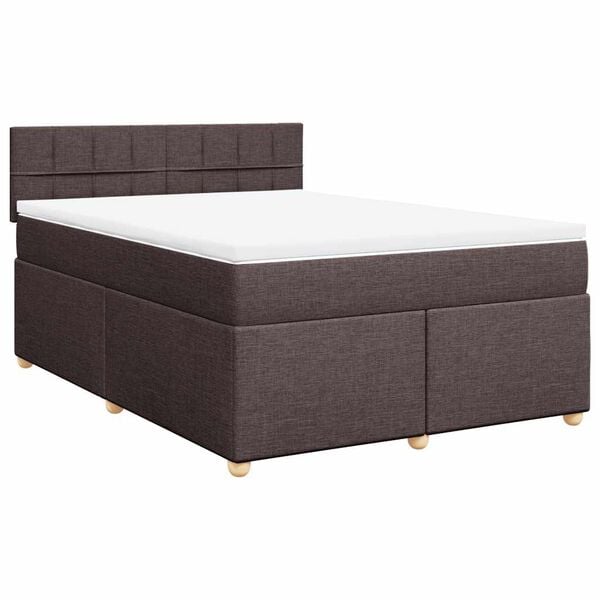 vidaXL Boxspringbett mit Matratze Dunkelbraun 140x190 cm Stoff