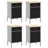 vidaXL Werkbank mit Schubladen 4 pcs Schwarz und Grau 200 x 55 x 85 cm