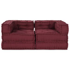 vidaXL Modulare Sofagarnitur 2 stk. Stoff Kastanienbraun