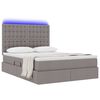 vidaXL Bett mit Stauraum und LED mit LED Taupe 140 x 190 cm Polyester