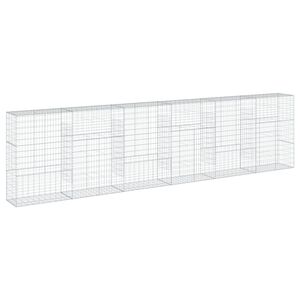 vidaXL Gabione mit Deckel 600x50x150 cm Verzinktes Eisen