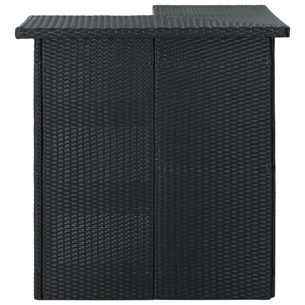 vidaXL 4-tlg. Gartenbar-Set mit Kissen Poly Rattan Schwarz