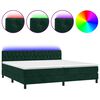 vidaXL Boxspringbett mit Matratze & LED Dunkelgr&uuml;n 200x200 cm Samt