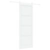 vidaXL Schiebet&uuml;r 83 x 232 cm Massives Kiefernholz Wei&szlig;