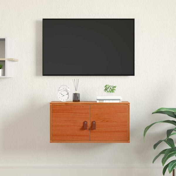 vidaXL Wandschrank Wachsbraun 60 x 30 x 30 cm Massives Kiefernholz