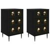 vidaXL Nachttisch BREMEN 2 stk. Schwarz Eichen-Optik 36 x 33 x 61 cm