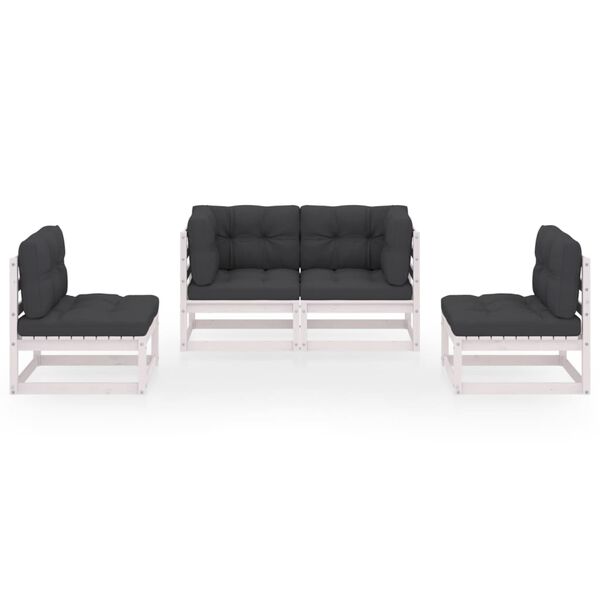 vidaXL 4-tlg. Garten-Lounge-Set mit Kissen Kiefer Massivholz