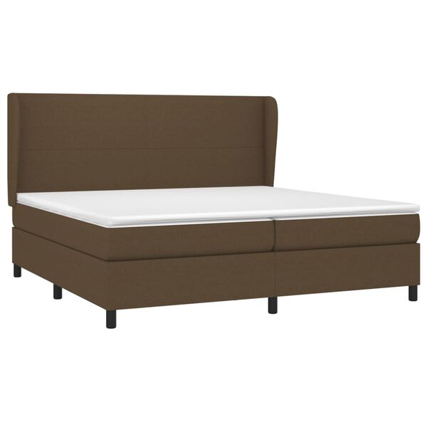 vidaXL Boxspringbett mit Matratze Dunkelbraun 200x200 cm Stoff