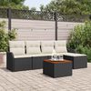 vidaXL Gartensofa-set mit Kissen 6 pcs Schwarz Poly-Rattan
