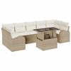vidaXL Garten-Sofa-Set mit Kissen 8 pcs Beige Poly Rattan