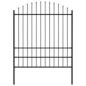 vidaXL Gartenzaun Woerden mit Speerspitze Stahl 170 x 200 cm Schwarz