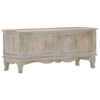 vidaXL Aufbewahrungstruhe Grau 100 x 38 x 45 cm Massivholz Mango