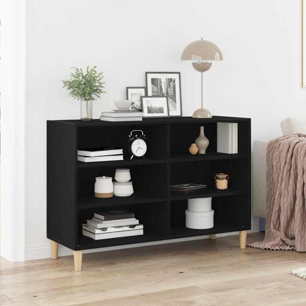 vidaXL Sideboard Schwarz Eichen-Optik 103,5 x 35 x 70 cm Holzwerkstoff