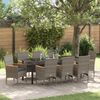 vidaXL Garten Essgruppe mit Kissen 9 pcs Grau Poly-Rattan
