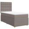 vidaXL Boxspringbett mit Matratze Taupe 100x200 cm Stoff