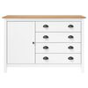 vidaXL Sideboard Hill Wei&szlig; 120x40x80 cm Massivholz Kiefer