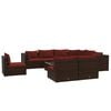 vidaXL 10-tlg. Garten-Lounge-Set mit Kissen Poly Rattan Braun