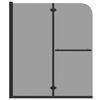 vidaXL Faltbare Duschkabine 2 Paneele ESG 95x140 cm Schwarz