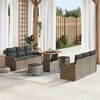 vidaXL Garten-Sofa-Set mit Kissen mit Speicher mit Kissen 9 pcs Grau