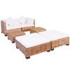 vidaXL Sofagarnitur 16-tlg. Natürliches Rattan