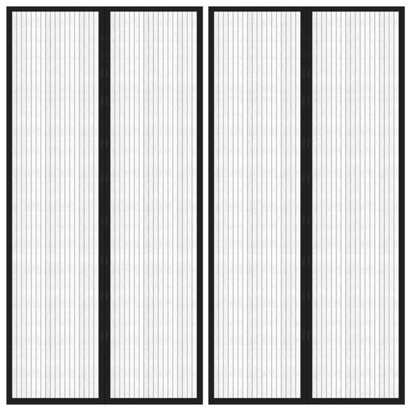 vidaXL Fliegengitter-T&uuml;rvorh&auml;nge 2 Stk. Magnet Schwarz 220x100 cm
