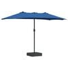 vidaXL Garten-Sonnenschirm Azurblau 385 x 209 x 244 cm Polyester