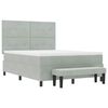 vidaXL Boxspringbett mit Matratze Hellgrau 140 x 200 cm Samt