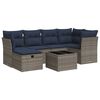vidaXL 7-tlg. Garten-Sofagarnitur mit Kissen Grau Poly Rattan