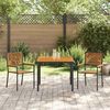 vidaXL Garten Essgruppe 3 pcs Schwarz und Braun Poly-Rattan