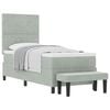 vidaXL Boxspringbett mit Kissen mit Kopfteil Hellgrau 200 x 80 cm Samt