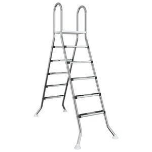vidaXL Leiter f&uuml;r Aufstellpools 224 x 175 cm 5-stufig Edelstahl 304