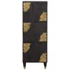 vidaXL Highboard mit Regal Schwarz 40 x 33 x 110 cm Massivholz Mango
