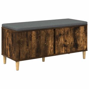 vidaXL Flurbank mit Kissen mit T&uuml;r Ger&auml;ucherte Eiche 100 x 38 x 46 cm