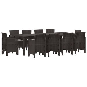 vidaXL Garten Essgruppe 11 pcs Braun Polypropylen