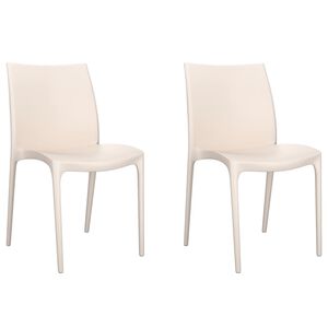 vidaXL Gartenst&uuml;hle 2 Stk. Creme 50x46x80 cm Polypropylen