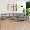 vidaXL 11-tlg. Garten-Lounge-Set Grau Massivholz Kiefer