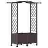 vidaXL Hochbeet mit Rankgitter und Dach Braun 125 x 40 x 144 cm PP
