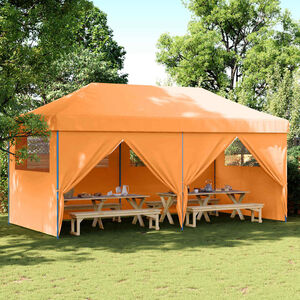 vidaXL Partyzelt Faltbar Pop-Up mit 4 Seitenteilen Orange