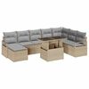 vidaXL Garten-Sofa-Set mit Speicher 9 pcs Beige Poly Rattan