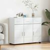 vidaXL Sideboard mit Regal Wei&szlig; 88,5 x 30,5 x 73 cm Holzwerkstoff