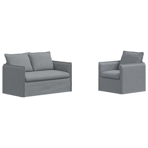vidaXL Sofa 2 pcs Hellgrau
