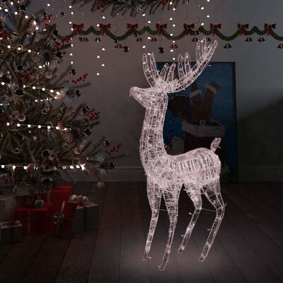 vidaXL LED-Rentier XXL Acryl Weihnachtsdeko 250 LED 180 cm Warmweiß