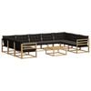 vidaXL Outdoor-Sofagarnitur 10 stk. 9-Sitzer Wei&szlig; und Schwarz