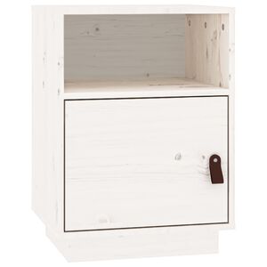vidaXL Nachttisch Wei&szlig; 40x34x55 cm Massivholz Kiefer