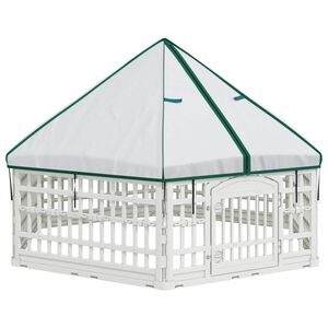 vidaXL 6-Panel-Hundespielplatz 177,5 x 154,5 x 112 cm Kunststoff Wei&szlig;