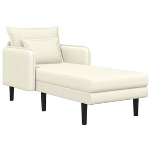 vidaXL Gro&szlig;e Chaiselongue Creme Cordstoff